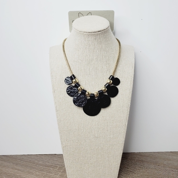 New gold black statement‎ necklace metal summer - Picture 8 of 11